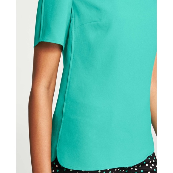 Ann Taylor cutout back crepe top teal blue… - Picture 2 of 8
